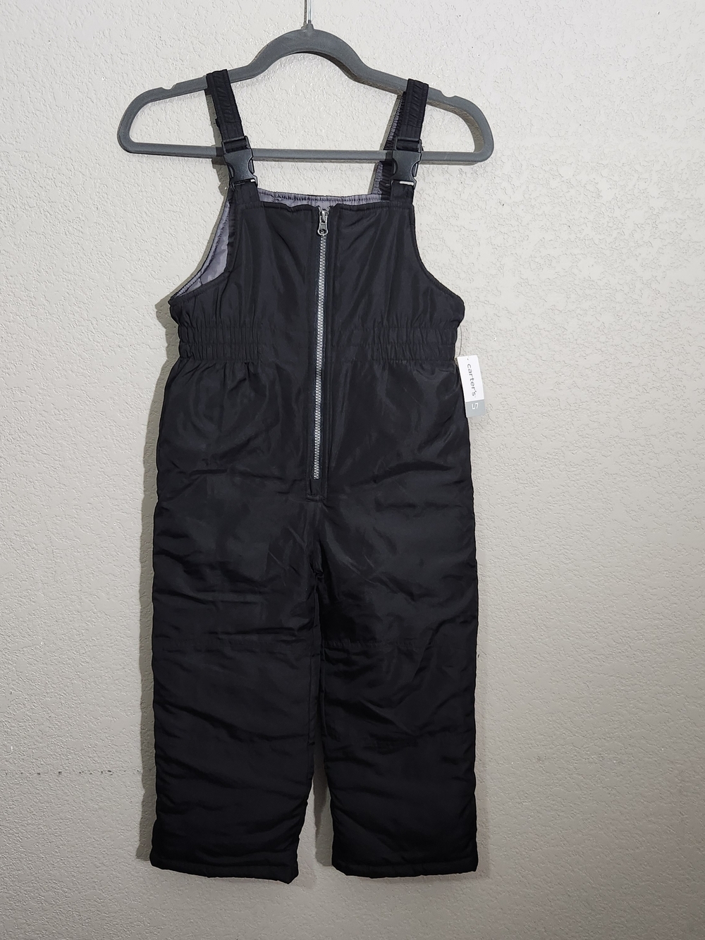 Carter's Black Insulated Snow Bib Pants Size 7 Adjustable Straps